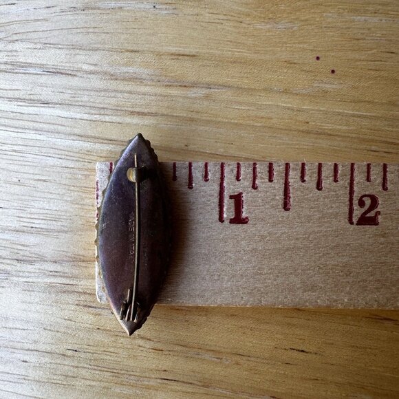 Vintage Brooch Pin 1 5/8" Multicolor Italian Micro Mosaic Glass Flowers Oval - Picture 9 of 10